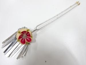 アンティーク　つまみ細工　びらびら簪